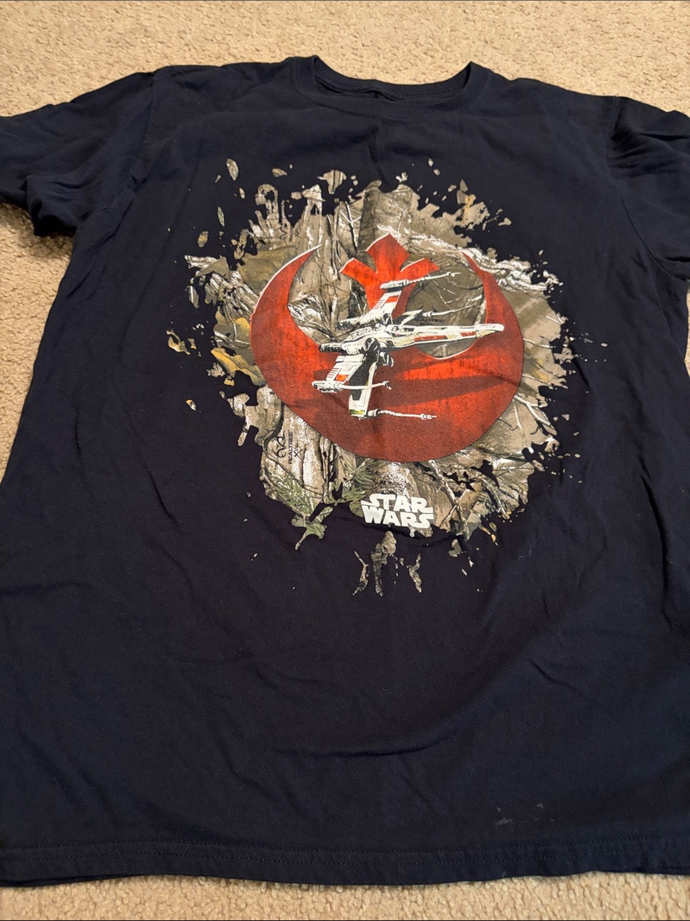 Star Wars Navy Short Sleeve Tee with Red Rebel Emblem